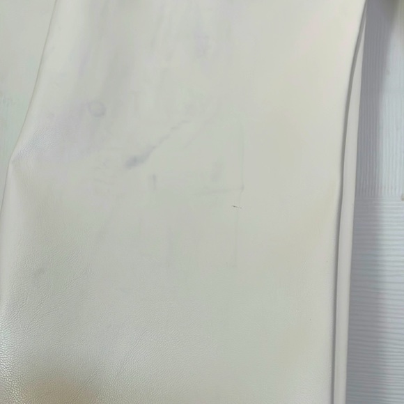 NWT Cream Faux Leather Pant  Size: Large - Picture 10 of 11